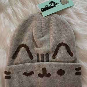 Pusheen the Cat brown mascot face brown beanie